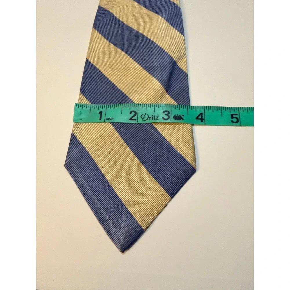 Polo Ralph Lauren Silk Tie Navy‎ Gold Striped Repp Made in USA Preppy